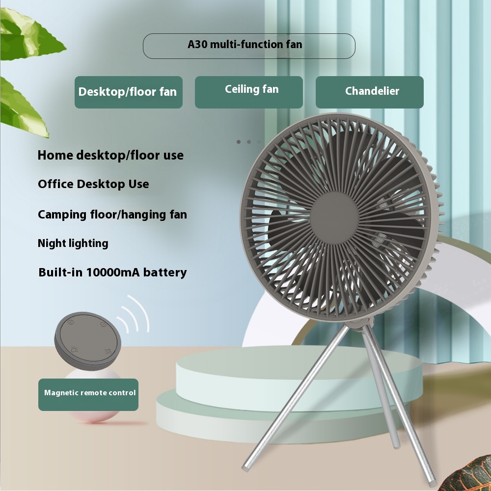 Camping Fan Outdoor Tripod Fan Ceiling Fan Silent10000m Ah Battery