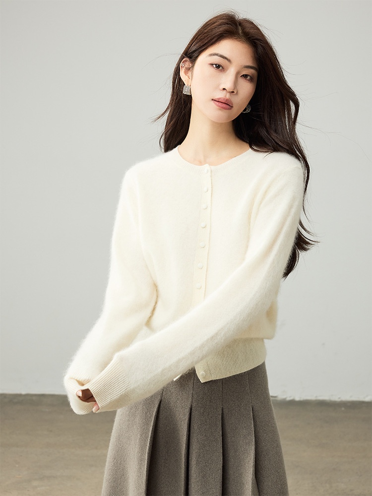 Cashmere Brushed Sweater Cardigan Wool Sweater Knitted Jacket