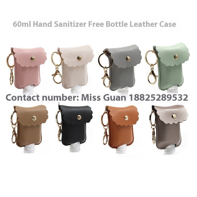 Cloud Buckle Portable Free Hand Sanitizer Bottle Leather Case Antibacterial Hand Sanitizer Spray Bottle Leather Protective Cover