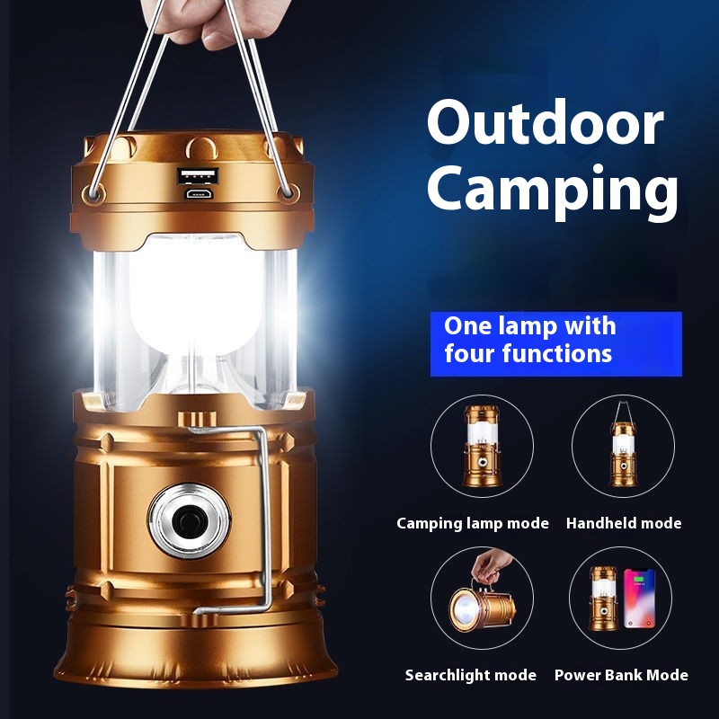 Solar Lantern Multifunctional Camping Lamp Tent Lamp Working Lamp Outdoor Emergency Lighting Portable Camping Lamp