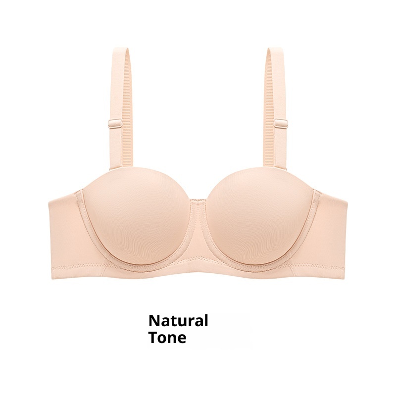 Plus Size Strapless Fat Mm Invisible Seamless Tube Top Bra For Women Big Breast Push-Up Anti-Sagging Bra