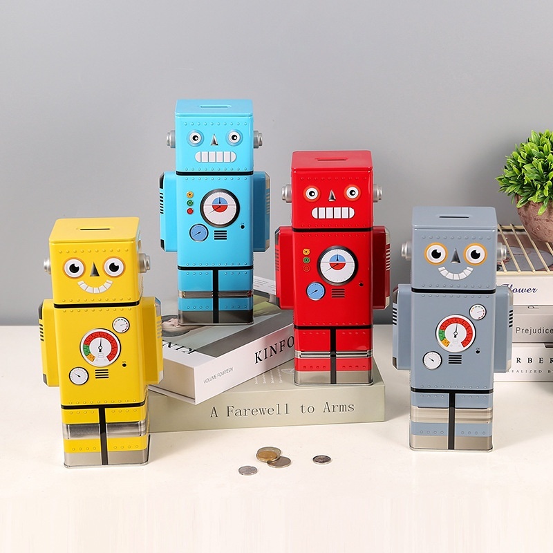 Creative Robot Piggy Bank Cartoon Children's Change Coin Piggy Bank Removable Children's Room Decoration Ornaments Gift