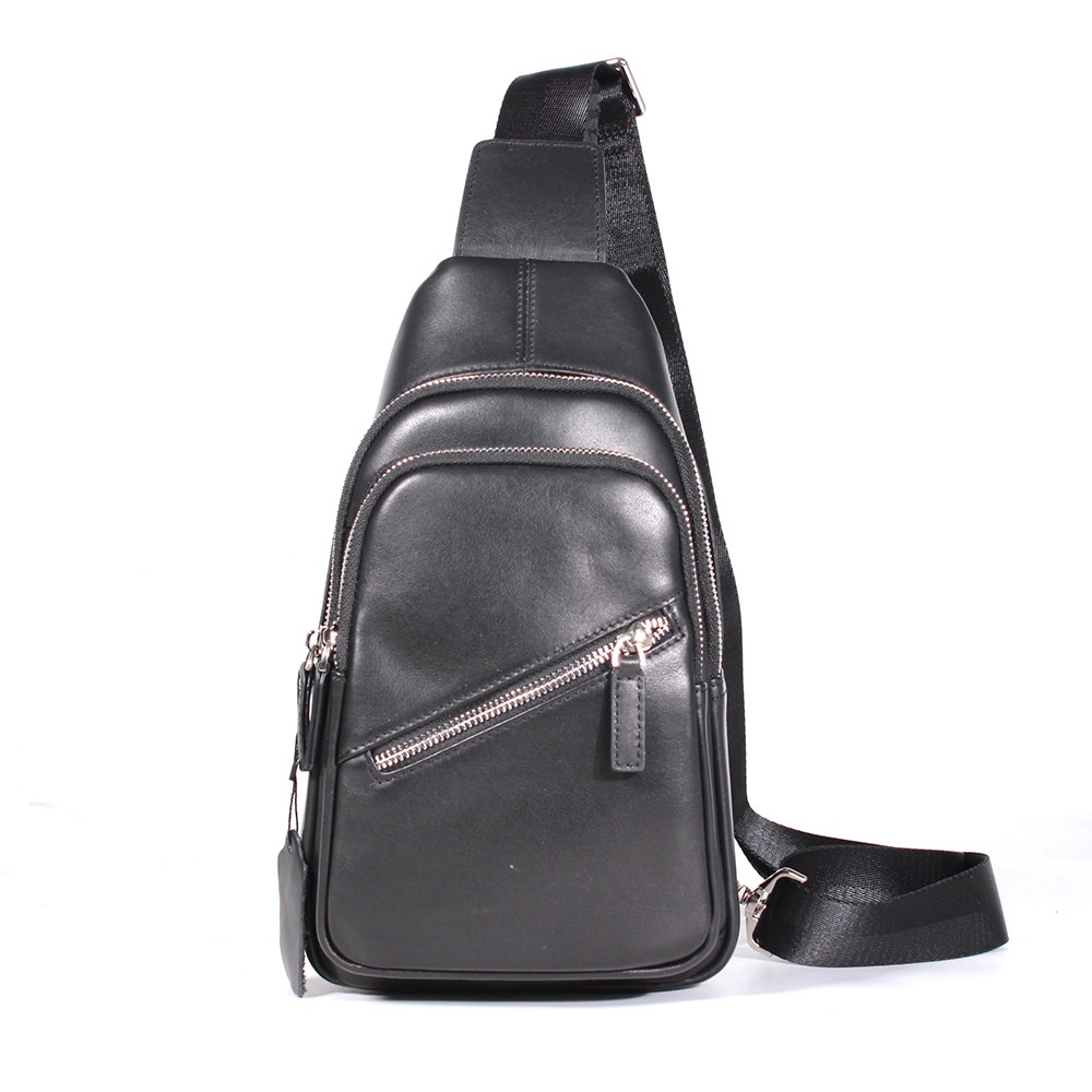 Top Layer Cowhide Men's Chest Bag Genuine Leather Crossbody Men's Bag Shoulder Bag Single Shoulder Crossbody Chest Bag Summer Fashion