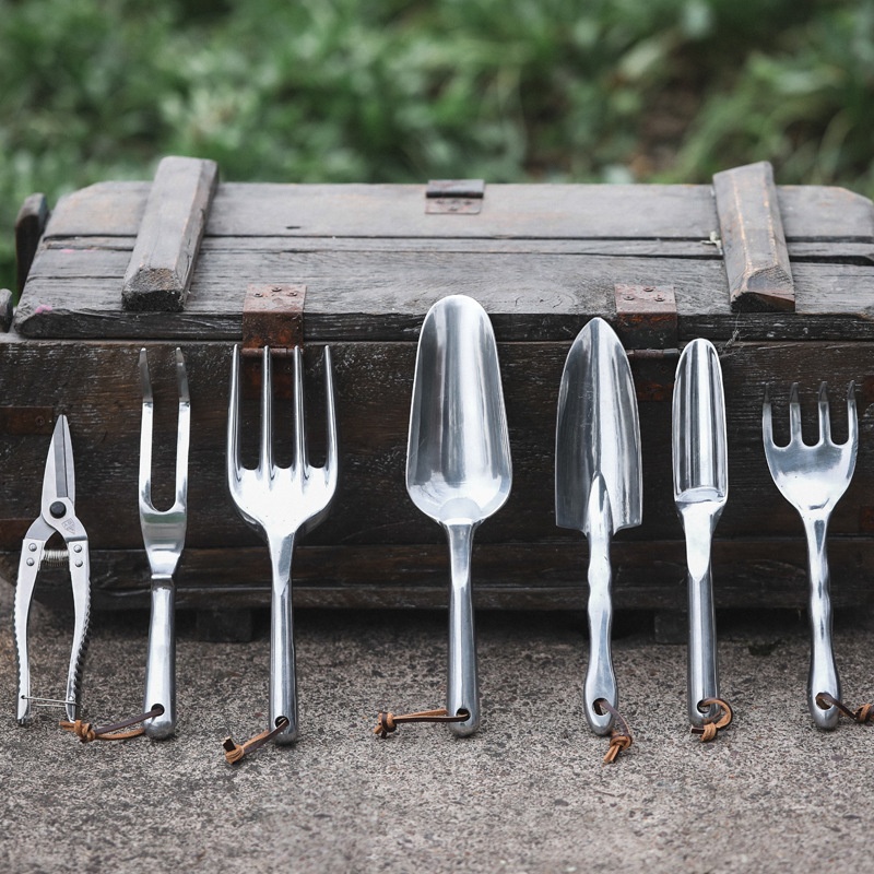 Gardening Tools Seven-piece Set Mini Gardening Magnesium Aluminum Alloy Flower Planting Tools Sharp Shovel Digging Shovel Set