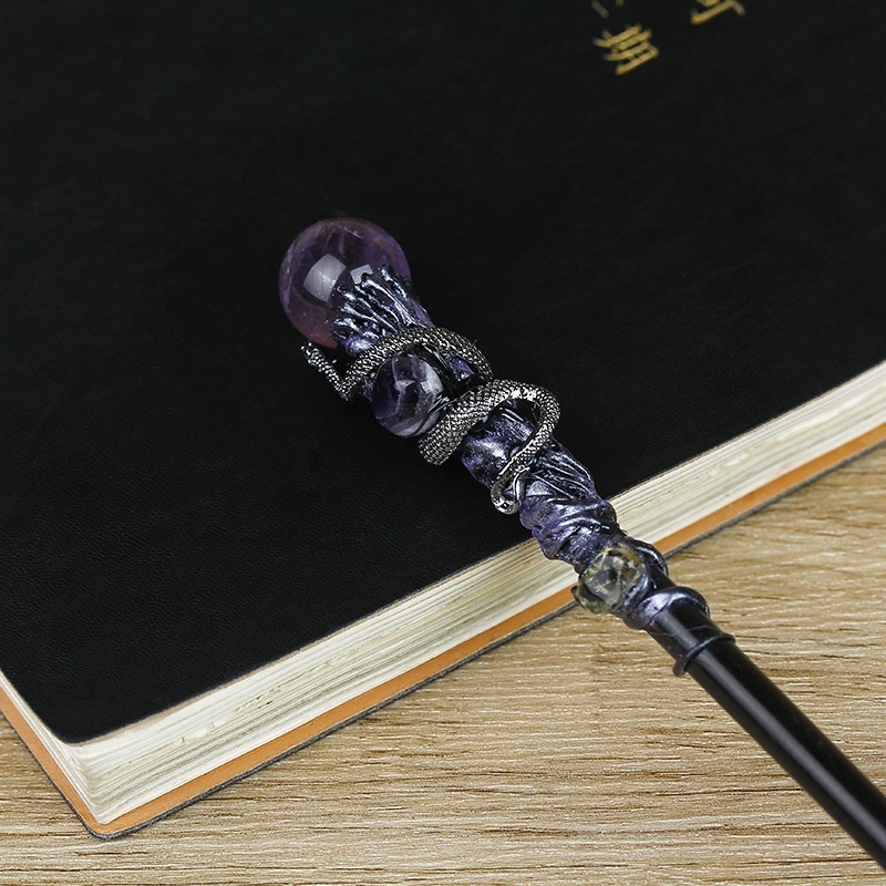 Single Crystal Ball Full Station Amethyst Element Fairy Stick Dragon Totem Magic Wand Crafts Ceremony Props