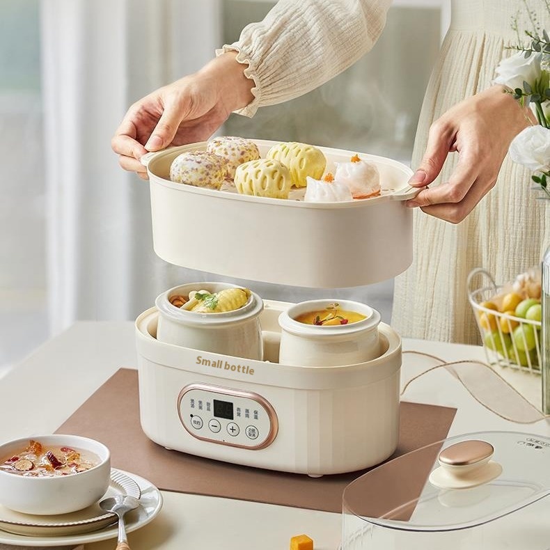 Bear Electric Stew Pot Electric Stew Pot DDZ-C10 V1 Water-proof Soup Pot Baby Porridge Bird's Nest With Steamer1 L