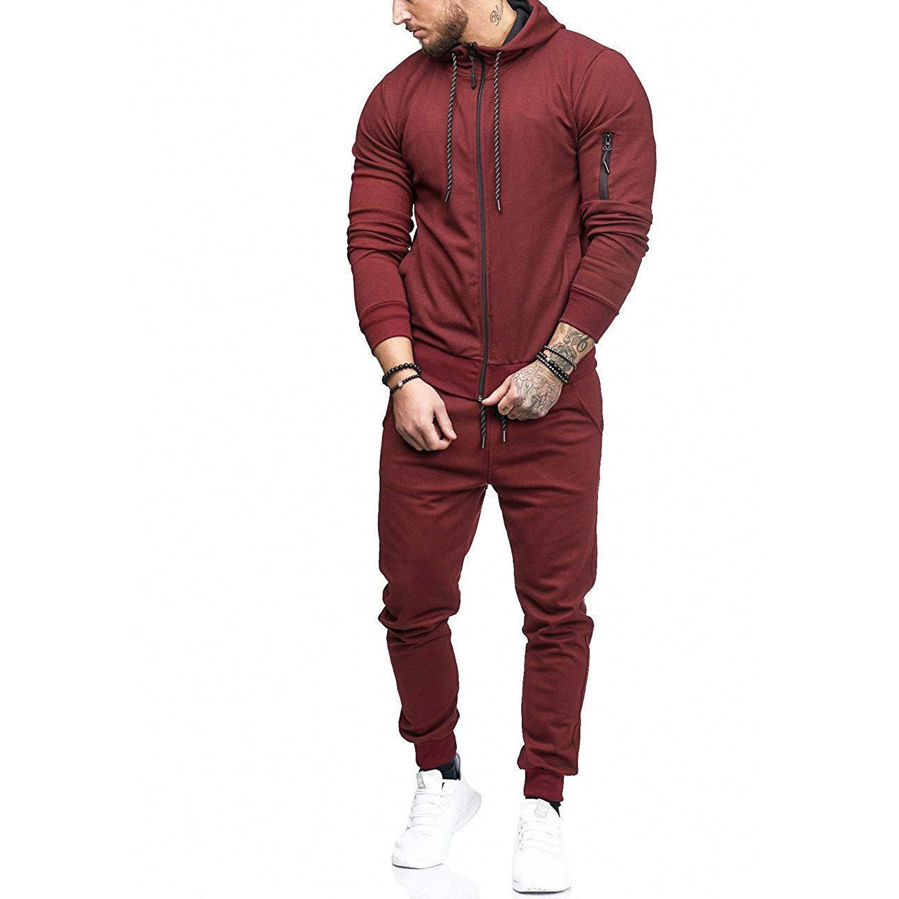 Autumn And Winter Men's Sportswear European And American Slim Sports Cardigan Zipper Men's Suit Casual One Piece Dropshipping