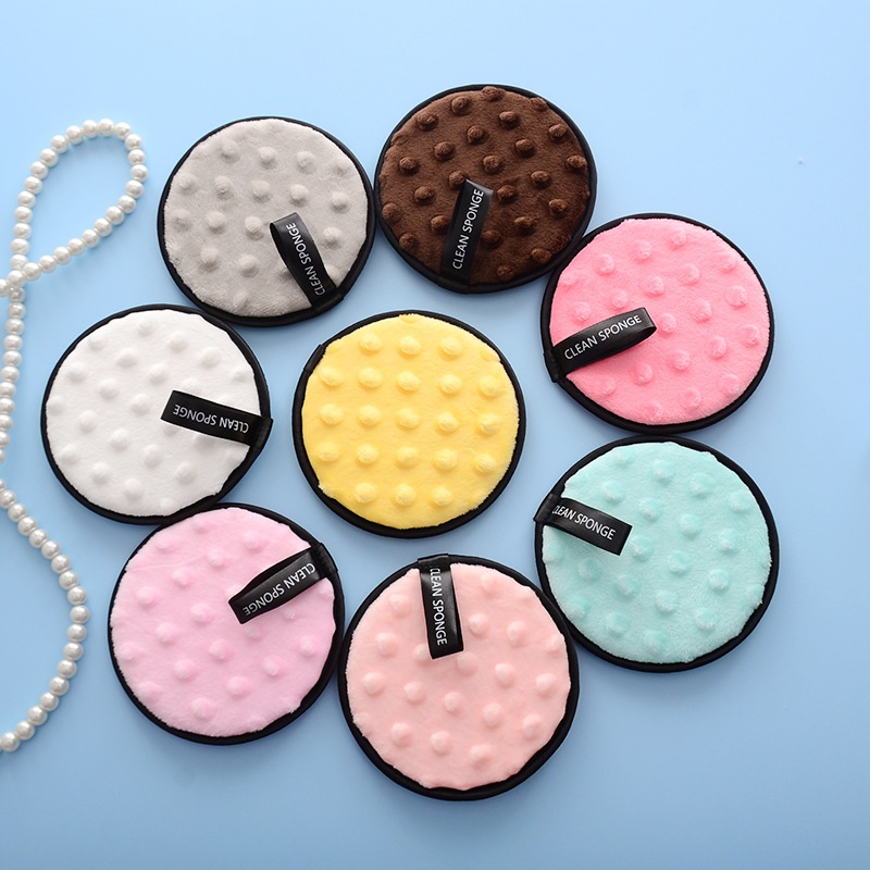 Round Bean Yarn Makeup Removal Pad Face Washing Sponge Reusable Makeup Removal Cotton Makeup Removal Towel