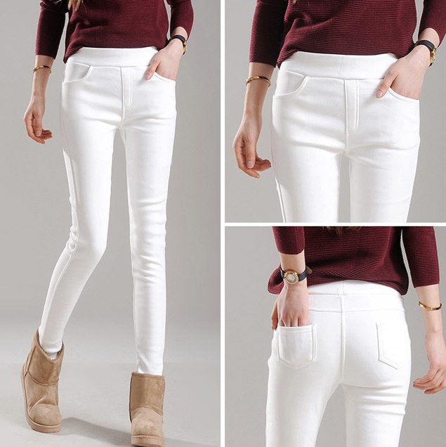 Plush And Thickened Leggings For Outer Wear Tight Trousers Women's Pencil Pants Autumn And Winter Warm Women's Pants
