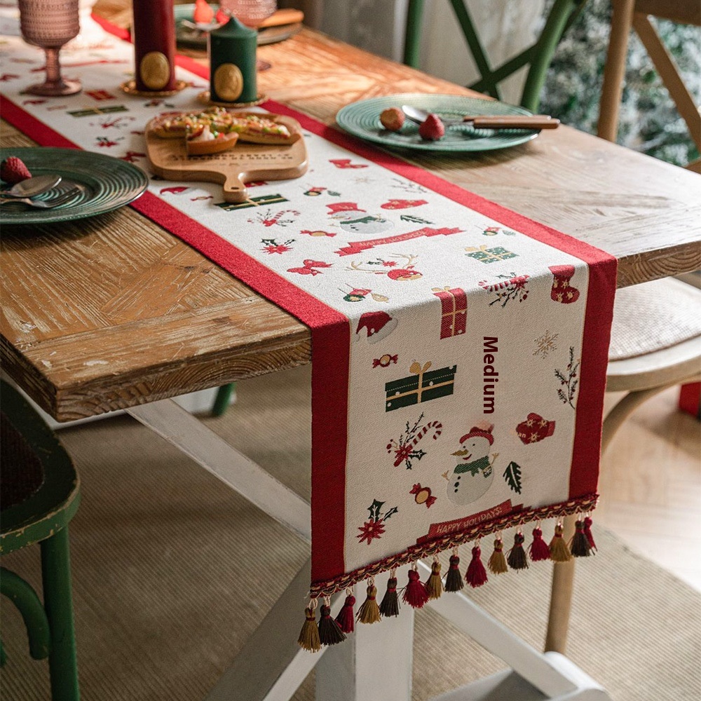Christmas Style American Style Thick Cotton And Linen Cloth Long Table Flag Rectangular Home Table Cloth Coffee Table TVCabinet Cover Towel