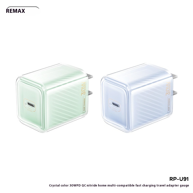 REMAXCrystal Color30 WGa NSingle CMulti-compatible Fast Charge Chinese Standard European Standard British Standard Travel Charger RP-U91