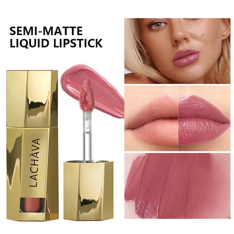 LACHAVA Matte Moisturizing Lip Glaze Foreign Trade Lip Nude Lip Gloss In Stock Lip Gloss Lipstick Makeup