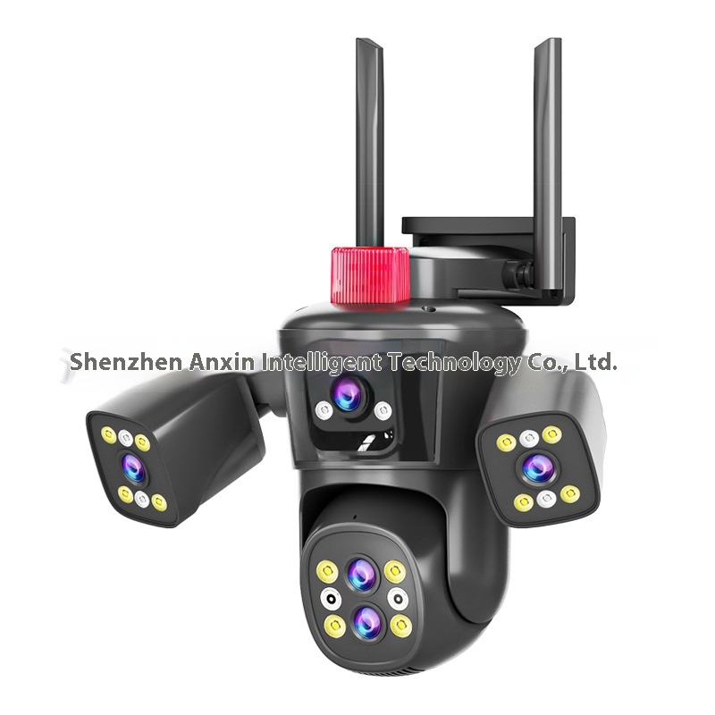 Outdoor Four-picture Monitor Panoramic No Dead Angle Home Mobile Phone Remote Camera Full-color Dual-light Night Vision