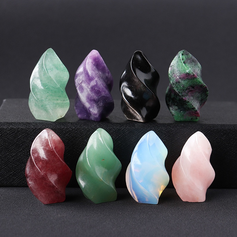 Natural Crystal Small Torch Carving Crystal Raw Stone Flame Ore Specimen Foreign Trade Home Decoration Ornaments