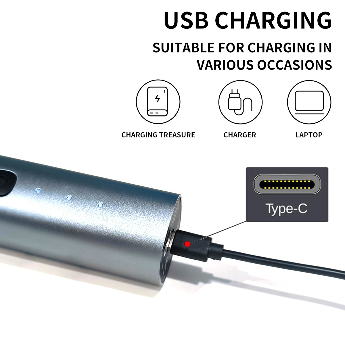 German Seiko Electric Shaver Travel Mini Portable Shaver Turbo5 W Fast Charging Washable - 3