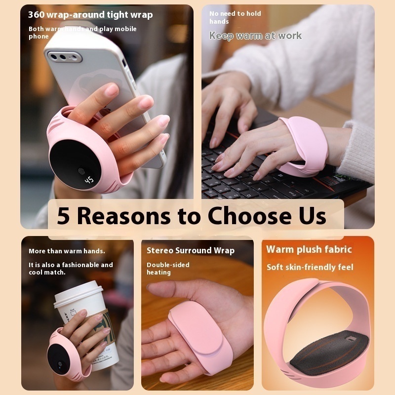 Hand Warmer Bracelet Usb Digital Display Temperature Control Charging Warm Baby Hot Water Bag Charging Self-heating Electric Warmer