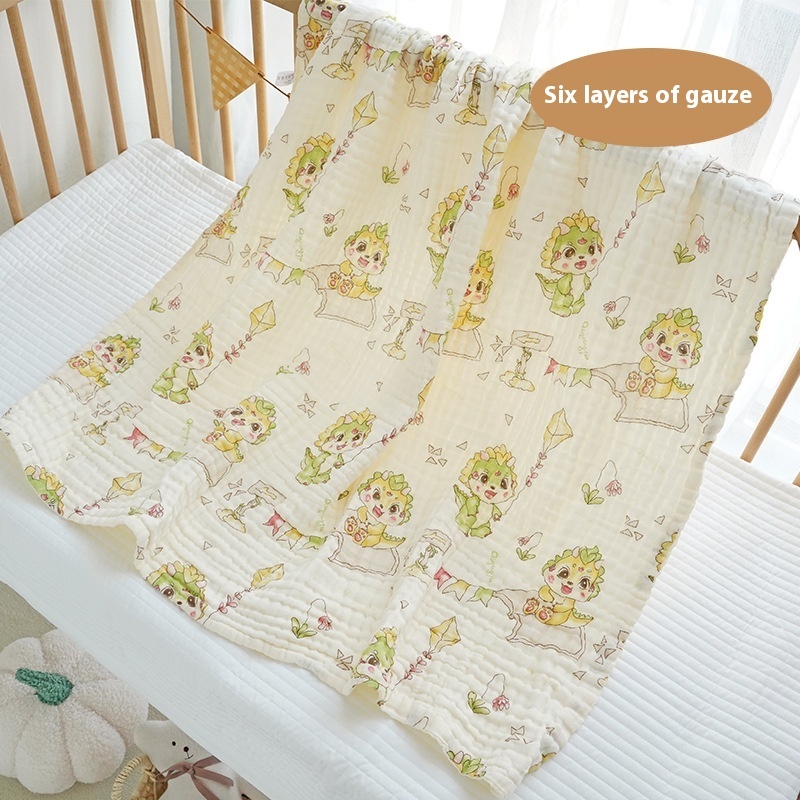 Six-layer High-density Bubble Gauze Children's Quilt Cartoon Kindergarten Children's Cover Soft Water-absorbentborn Baby Gauze Bath Towel