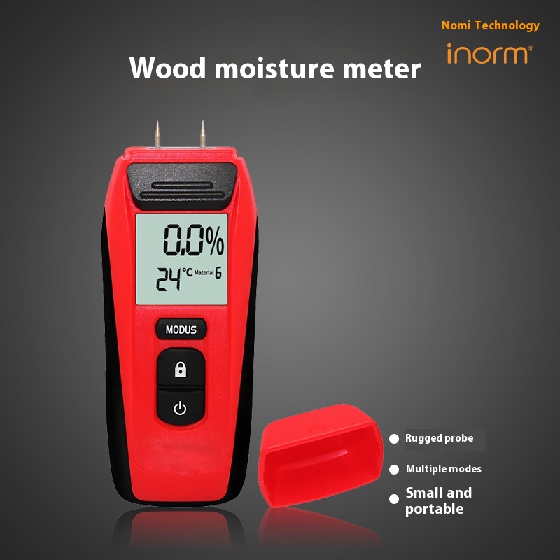 Nomi Wood Moisture Meter Thermometer Building Materials Floor Carton Moisture Detector Digital Display Needle Type