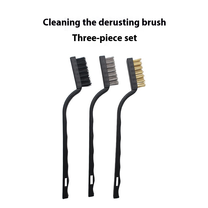 Kitchen Oil Gas Stove Cleaning Brush Copper Wire Stainless Steel Stove Nylon Wire Set Brush Car Rust Removal Brush