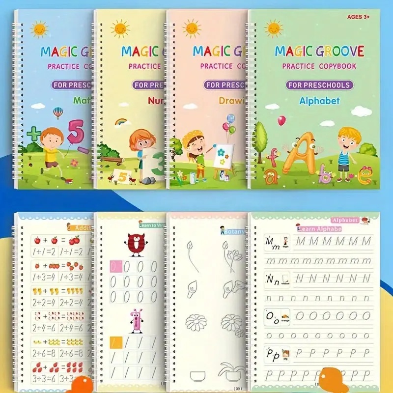 Small19*13 CMEnglish Version3-6 Years Old Children's Groove Copybook Student Training Pen Control Magic Copybook