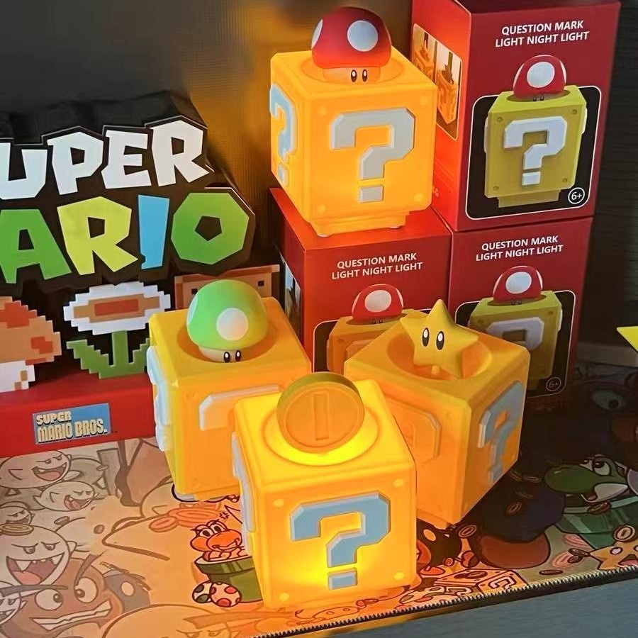 Question Mark Lamp Mario Led Decorative Table Lamp Gold Coin Question Mark Creative Kidsren's Bedside Night Light Gift