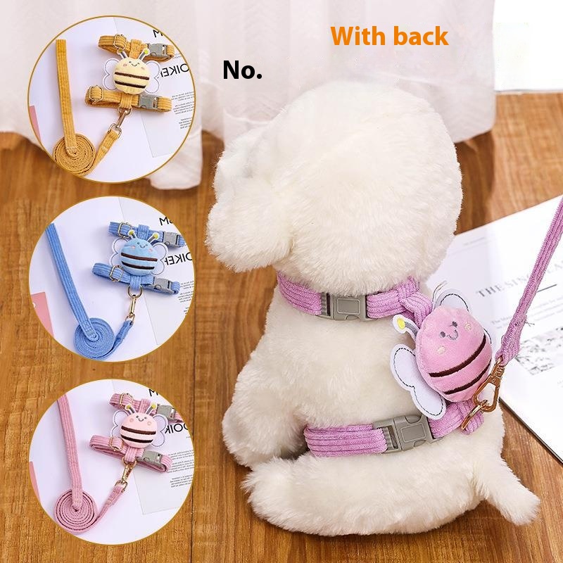 Dog Traction Rope Vest-style Dog Walking Rope Small Bee Dog Chain Medium And Small Dog Teddy Corgi Pet Collar