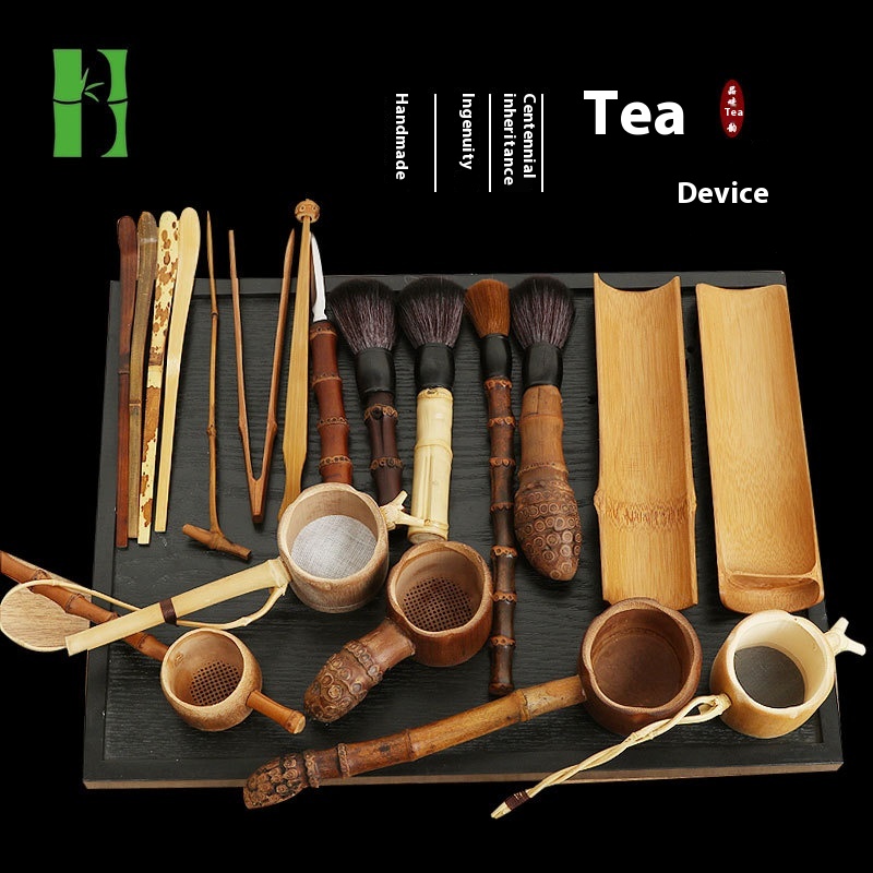 Chinese Style Handmade Bamboo Tea Set Six Gentlemen Set Bamboo Tea Cup Tea Brush Tea Clip Bamboo Products Tea Ceremony Accessories