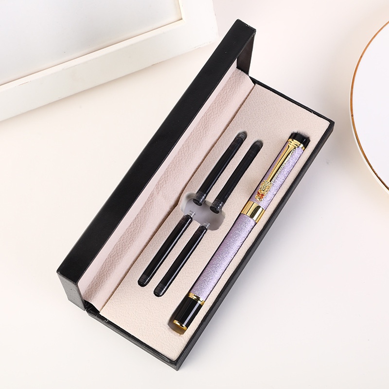 Metal Pen Set Business Gift Box With Iridium Gold Pen And Ink Sac Dual-use Pen Set
