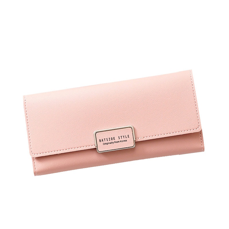Women's Wallet Korean-style Three-fold Long Buckle Clutch Multi-card PU Leather Wallet One Generation