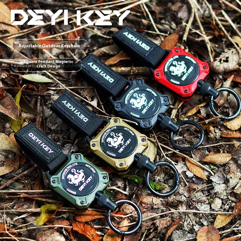 Easy-pull Retractable Buckle Steel Wire Rope High Rebound Retractable Keychain Anti-lost Anti-theft Buckle Metal Quick Release Ring