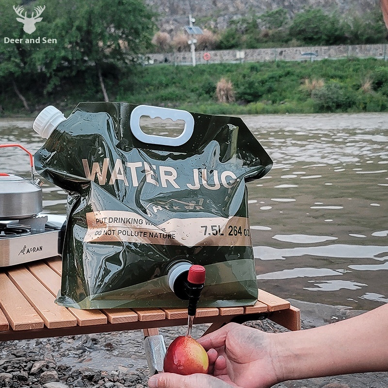 Outdoor Portable Foldable Water Bag Mountaineering Travel Camping Plastic Soft Water Storage Bag Bucket Large Capacity Water Storage Bag