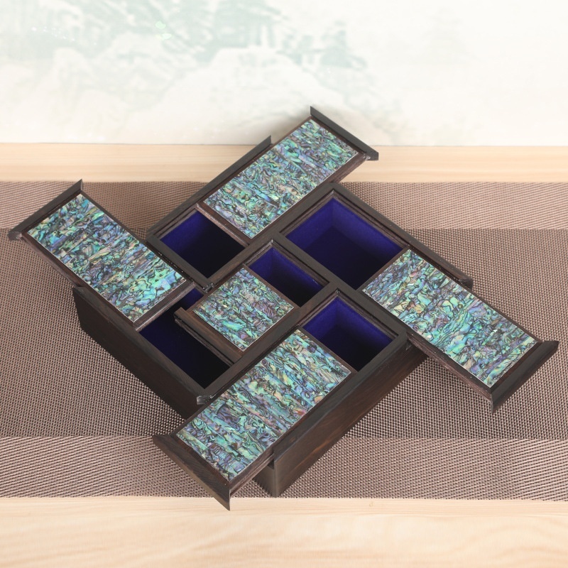 Redwood Jewelry Box One Piece Drop Shipping Hot Purple Sandalwood Inlaid Mother-of-pearl Creative Jewelry Play Box