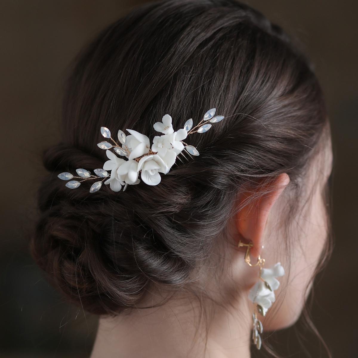 O598 European And American Ceramic Flower Handmade Bridal Hair Accessories Wedding Style Comb Headdress Accessories