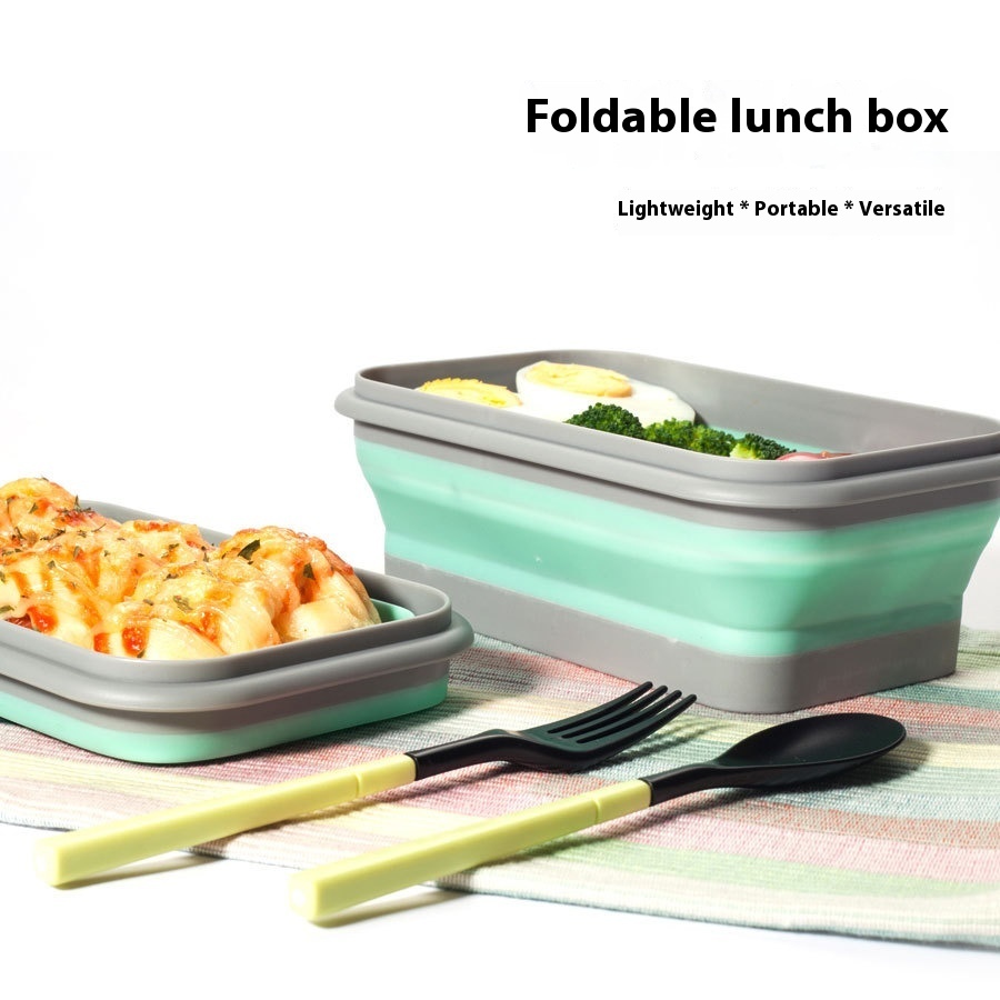 Multifunctional Portable Folding Two-set Bowl Outdoor Travel Picnic Home Office Storage Bowl Children's Bowl Lunch Box
