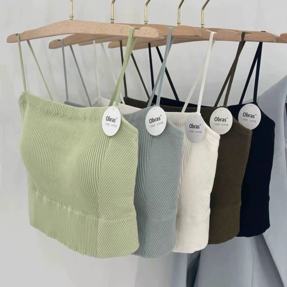 Fengzhixin32 One-line Short Tube Top With Beautiful Back Design With Chest Pad Camisole Vest All-match