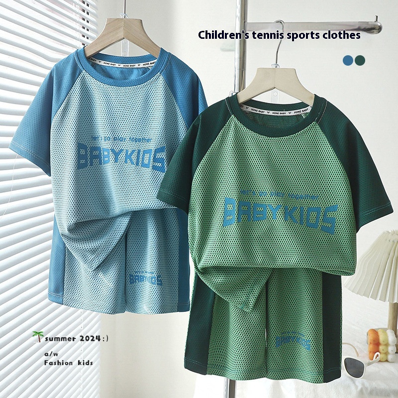 Children's Summer Basketball Suits Boys Summer Quick-drying Mesh Short-sleeved Shorts Small Children's Breathable Sports Suit