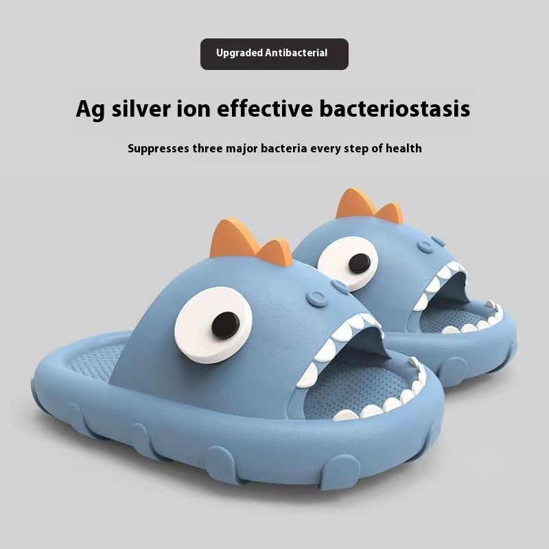 Shark Slippers For Women To Wear Outside In Summer,Cartoon Style,Anti-slip Thick-soled Couple Sandals For Men At Home In The Bathroom