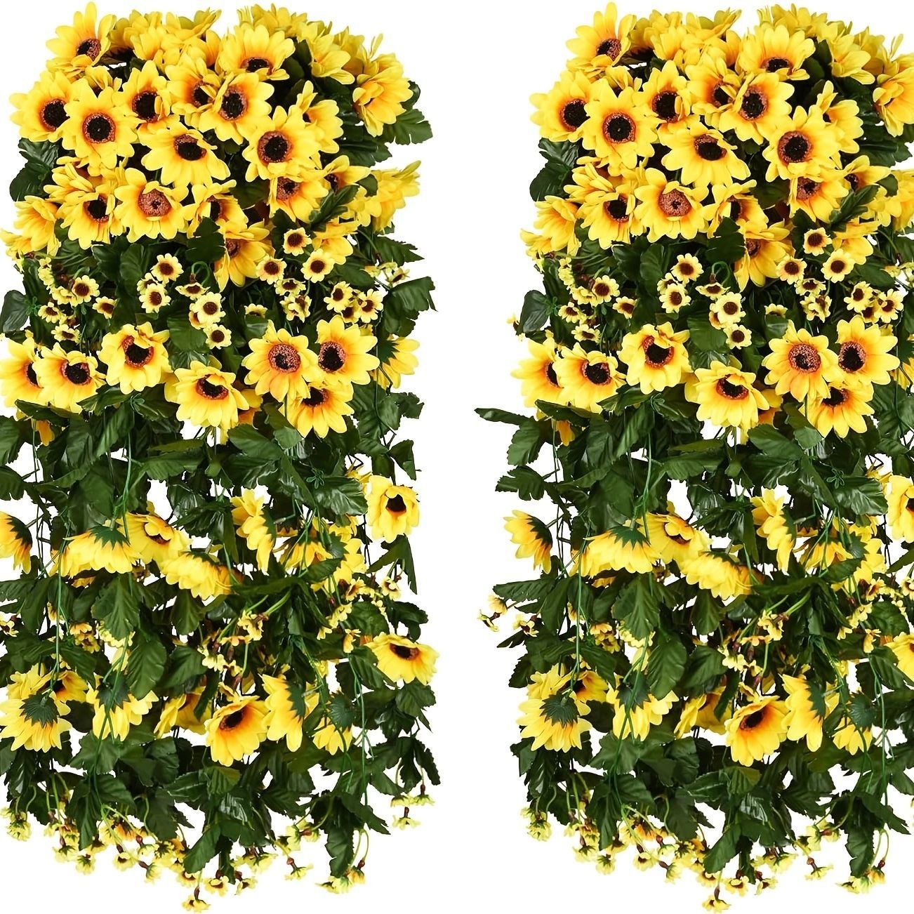 Simulation Sunflower Rattan Indoor Air Conditioning Pipe Winding Shield Sunflower Fake Flower Vine Daisy Decoration
