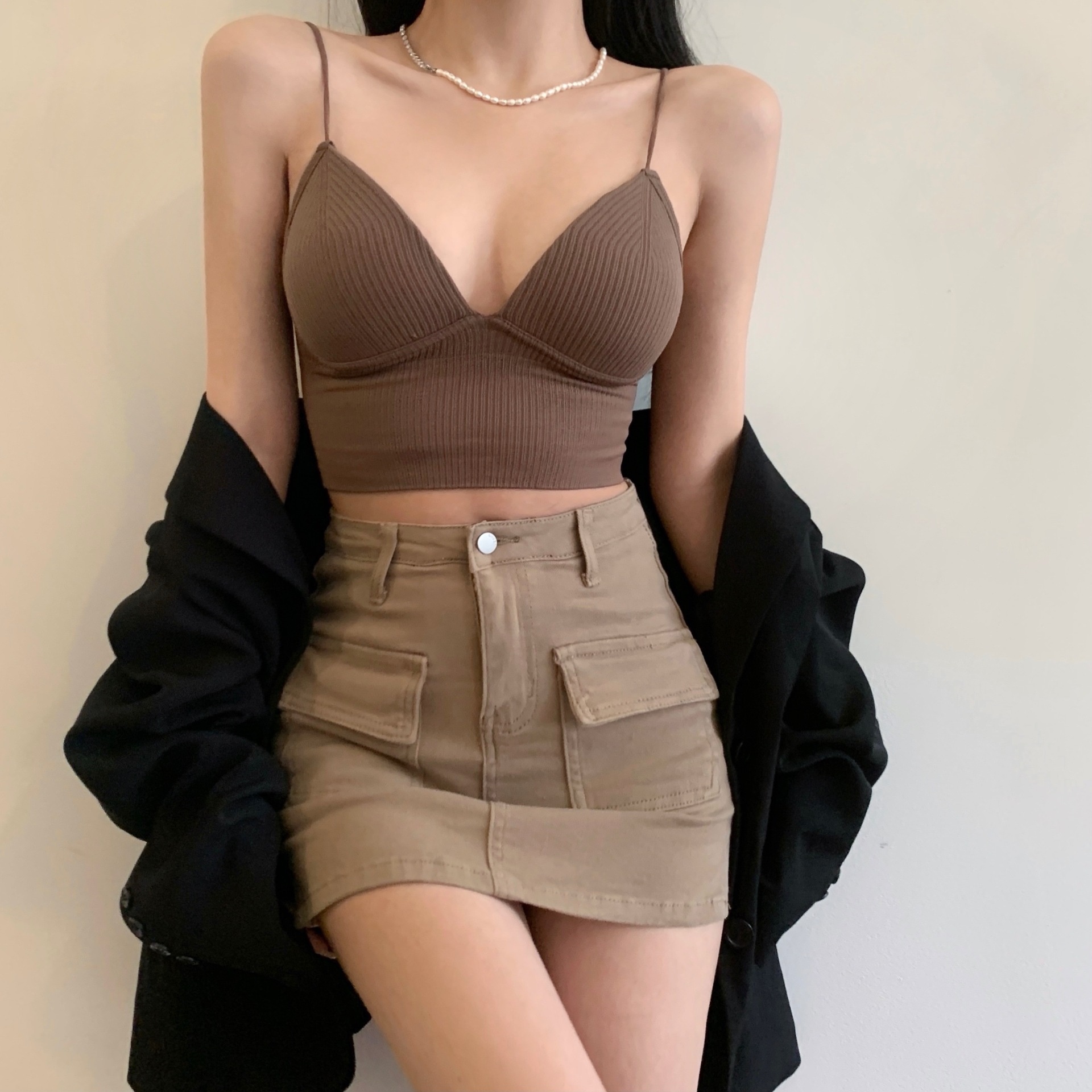 Sexy Pure Desire Short Inner Wear Beautiful Back Hot Girl Can Be Worn Outside The Chest Wrap With Chest Pads Fashionable Suspenders For Women