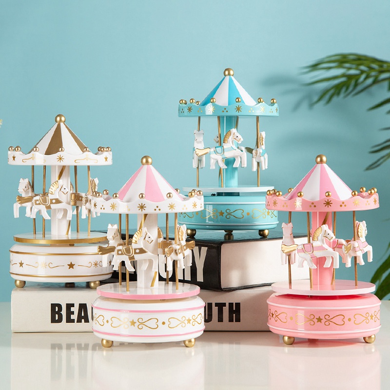 European Style Carousel Music Box Music Box Christmas Children's Day Birthday Gift Student Gift Cake Decoration