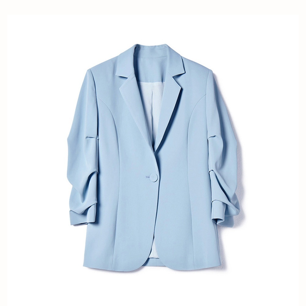 [Shengdu]23 Styles Of Lapel Slim Fit Single Row Pleated Three-quarter Sleeve Commuter Suit Jacket