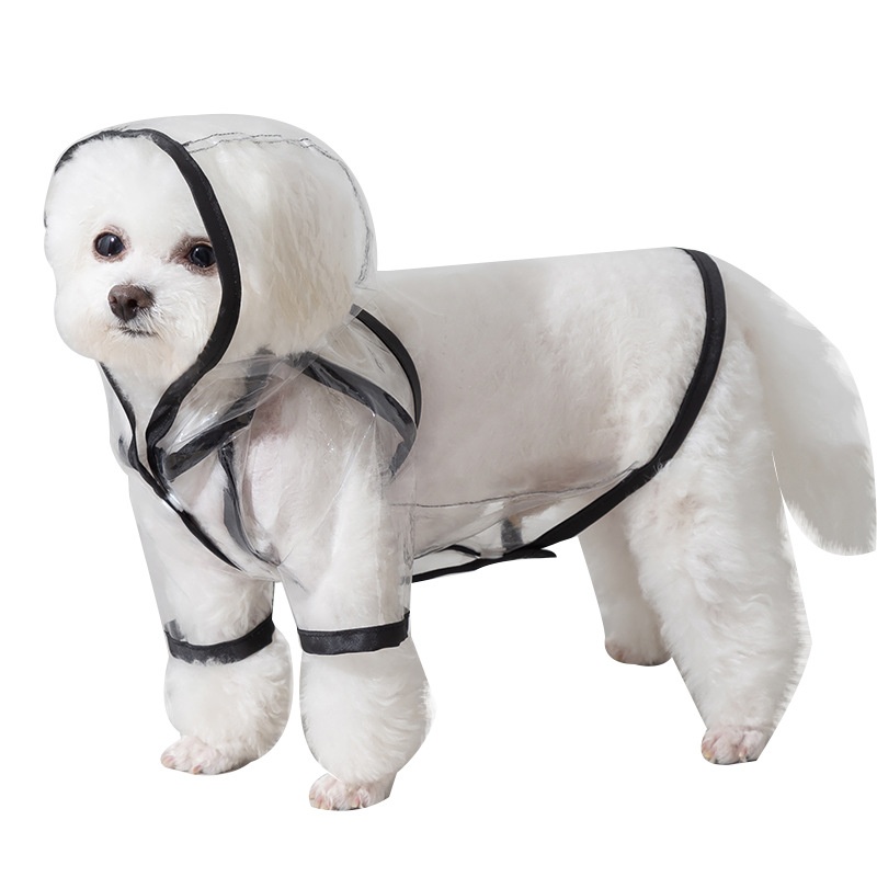 Dog Black Edge Transparent Two-leg Waterproof Raincoat For Small And Medium-sized Dogs,Golden Retrievers,Large Dogs,Rain Capes For Teddy To Go Out In The Rain