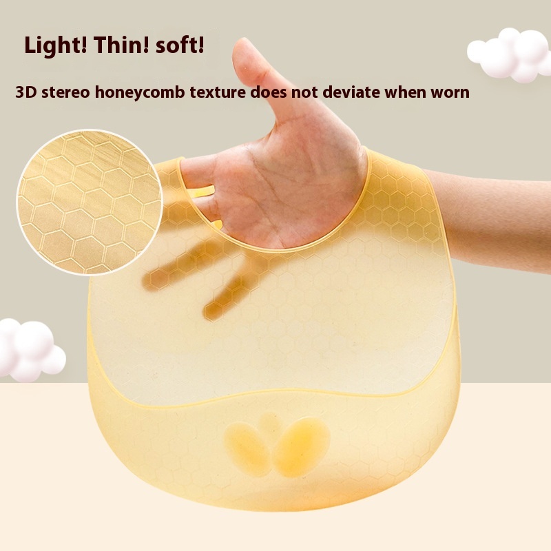 Free Shipping On One Piece Of Long-necked Dragon Egg Food Grade Baby Food Silicone Bib,Wash-free,,Light And Thin Rice Bag