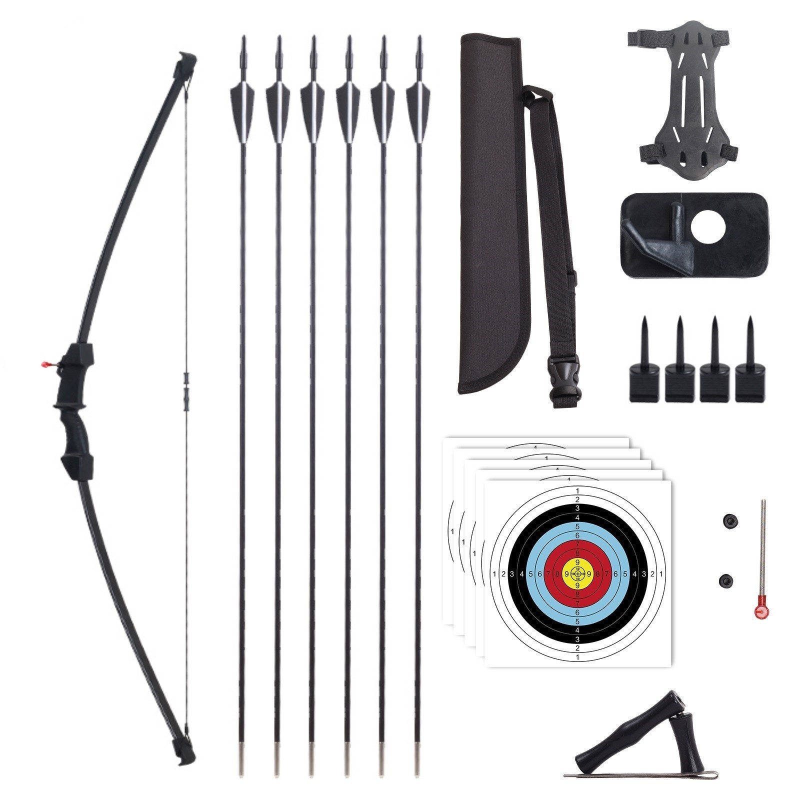 Children's Straight-pull Bow Set Youth Outdoor Entertainment Archery Equipment Parent-child Shooting Game Toys
