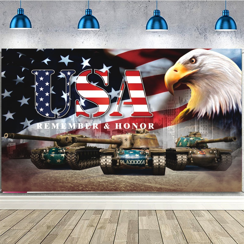 American Independence Day Background Cloth Holiday Party Flag Patriotic Eagle Independence Day Banner