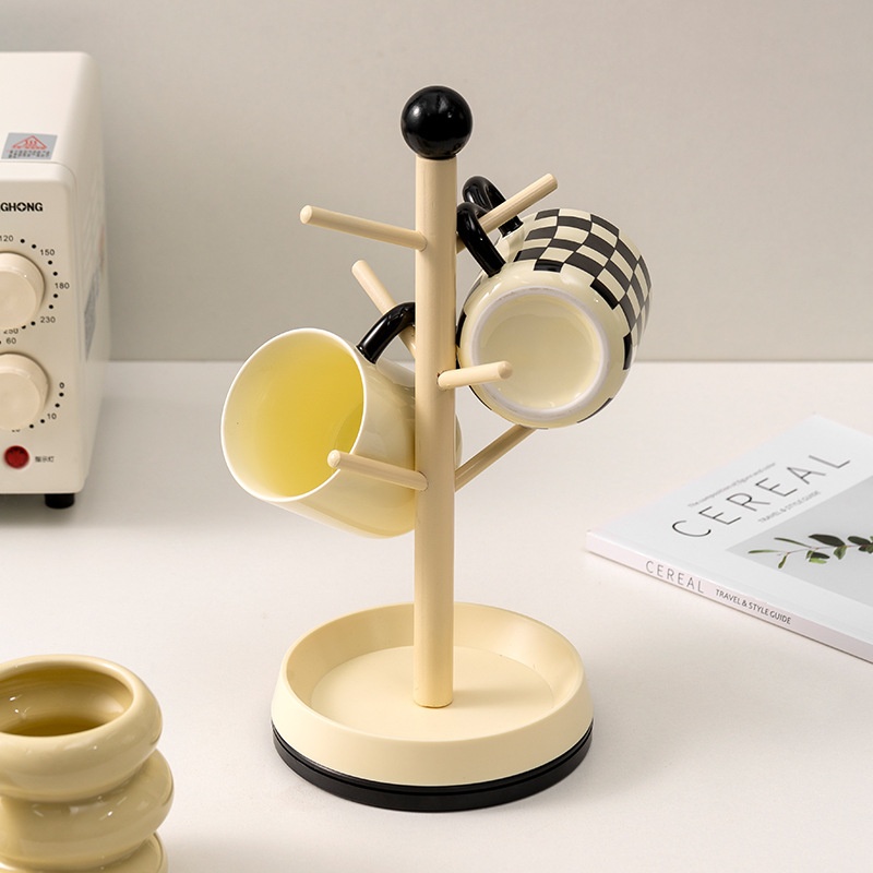 Cream Air Kitchen Bathroom Desktop Storage Rack Cup Drain Rack