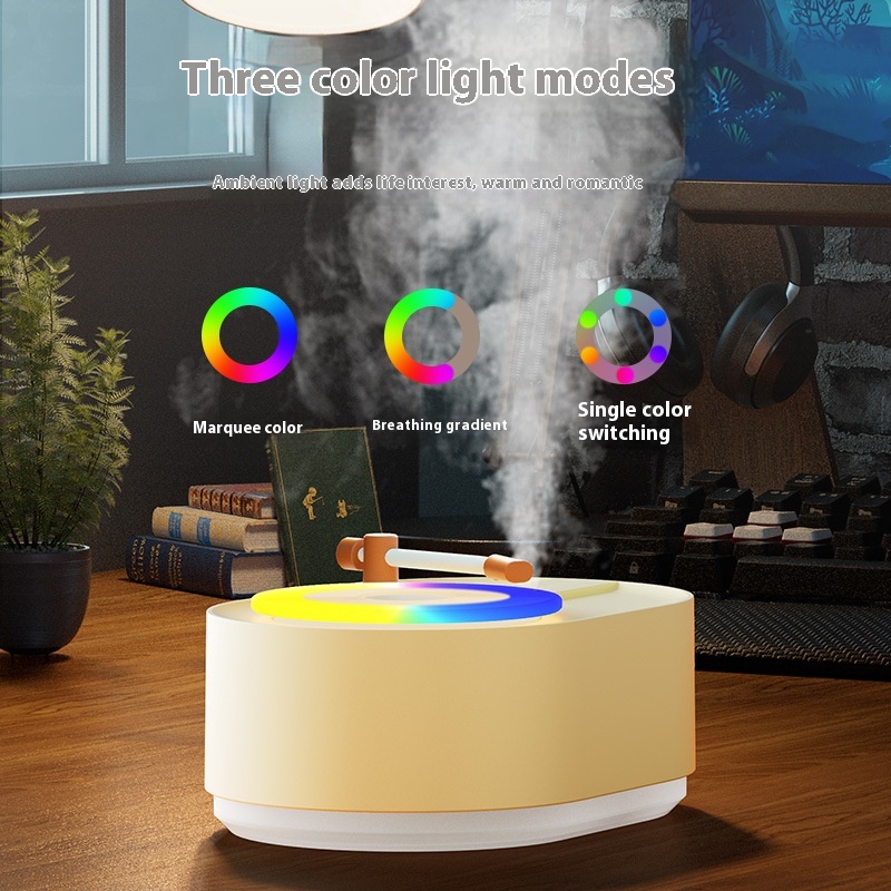 Vintage Turntable Humidifier DIY Record Aromatherapy Machine Mute Fog Bedroom Birthday Gift - 4