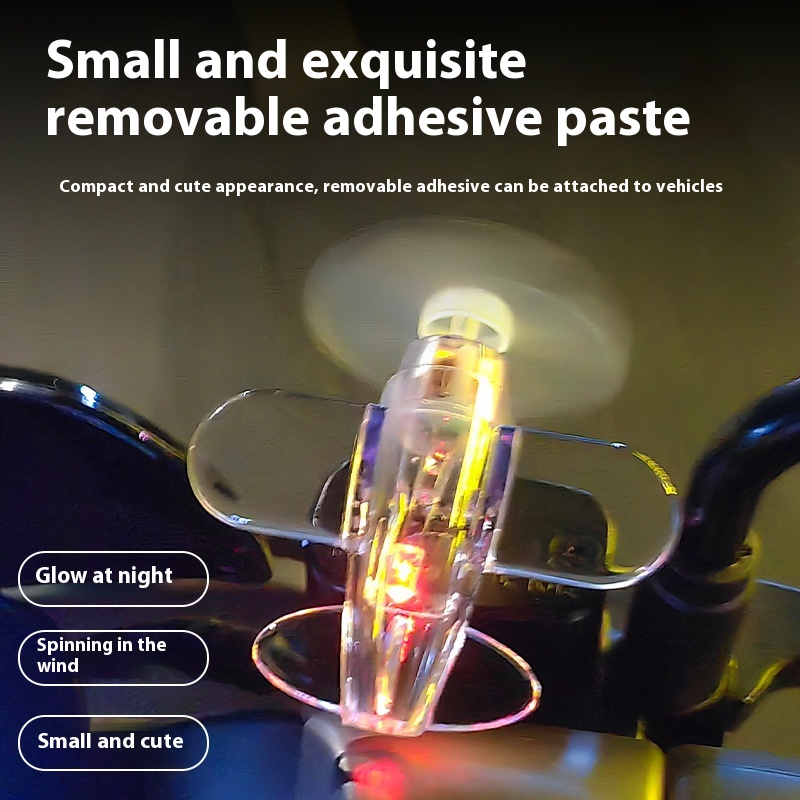 Electric Car Motorcycle Wind Energy Luminous Small Aircraft Wind Power LEDBright Lights Car Ornaments