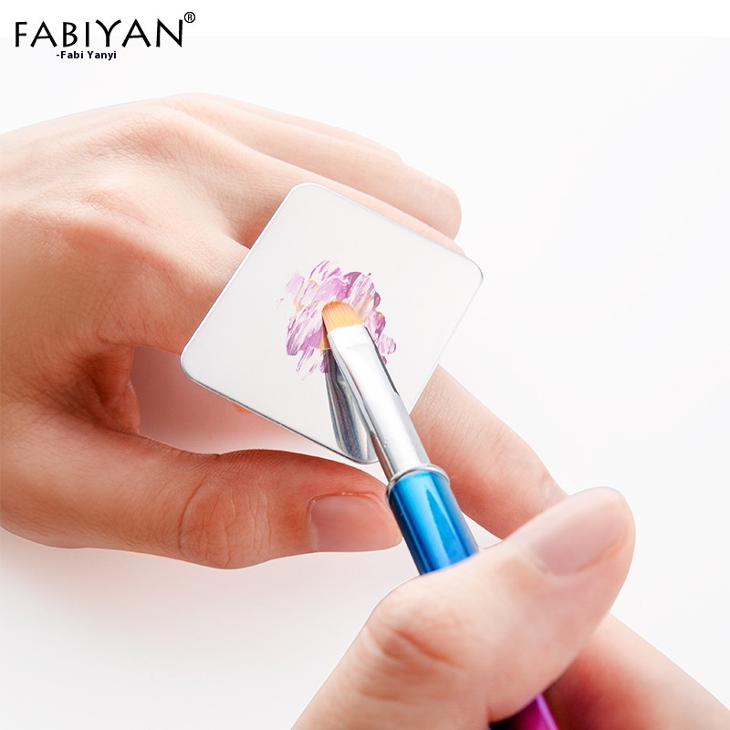 Nail Art Makeup Color Palette Stainless Steel Ring Mini Ring Small Square Smiley Heart Palette