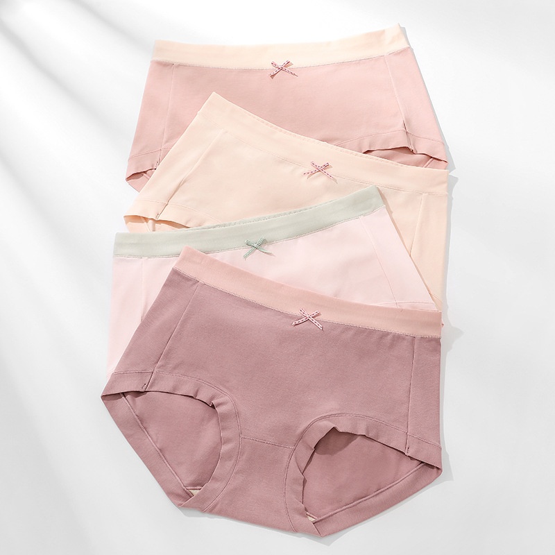 60 Count Xinjiang Long-staple Cotton Underwear For Women,Pure Cotton,Full Cotton Crotch,Mid-waist,Antibacterial,Breathable,Seamless Pants For Girls